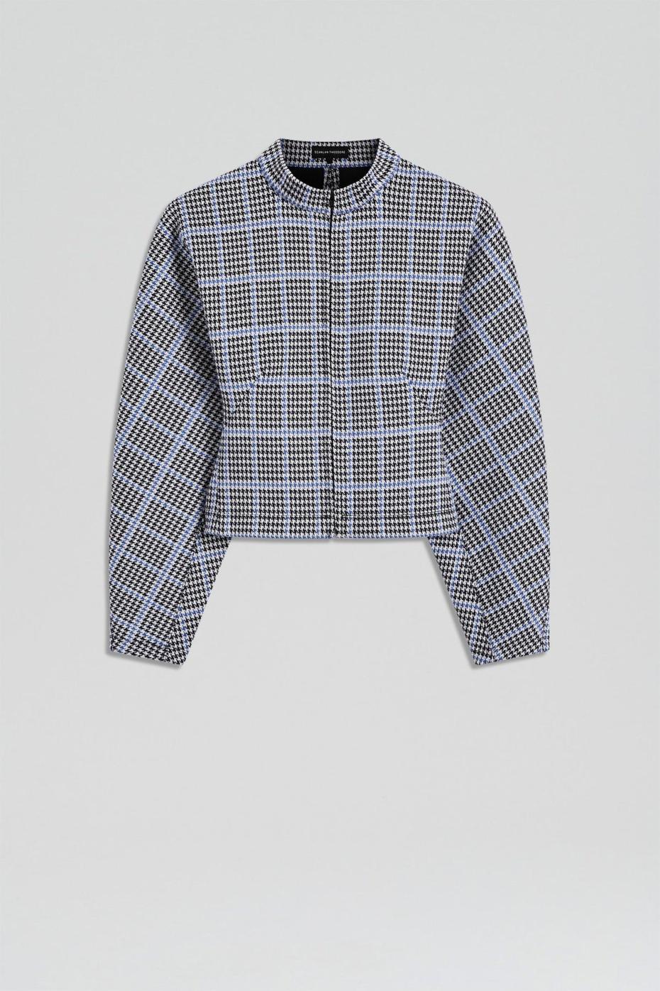 Tops | Women Scanlan Theodore PLAID SCUBA TOP Cobalt