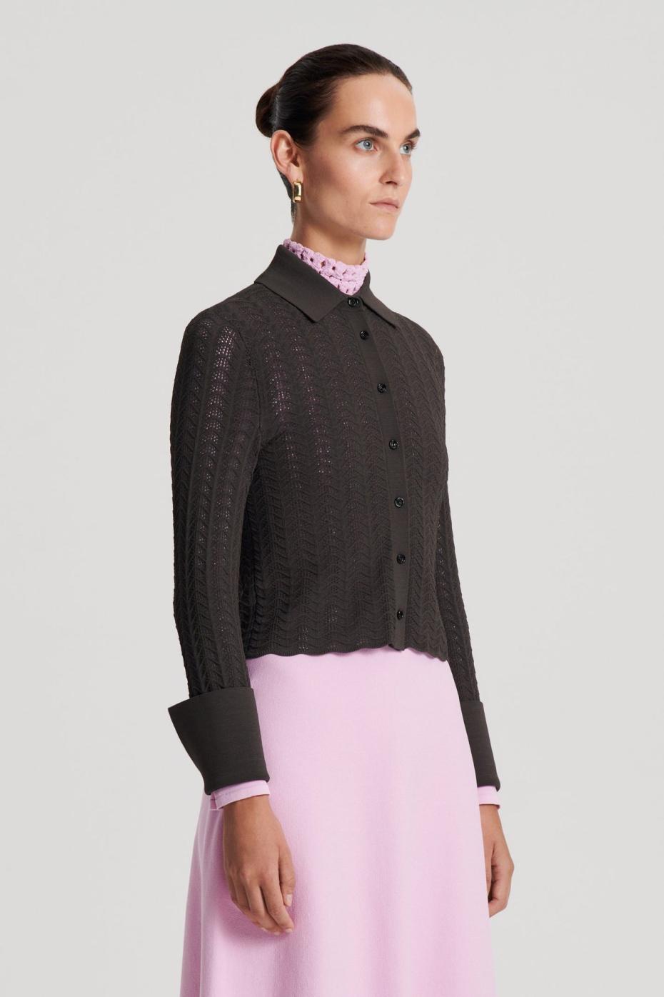 Tops | Women Scanlan Theodore PLEAT LACE LS SHIRT Jungle