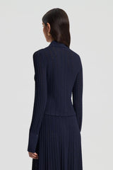 Tops | Women Scanlan Theodore PLEAT LACE LS SHIRT Navy