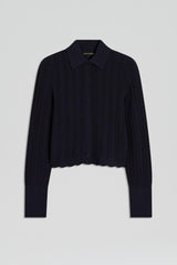 Tops | Women Scanlan Theodore PLEAT LACE LS SHIRT Navy