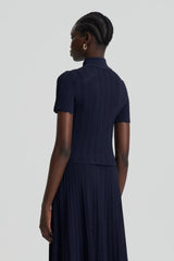 Tops | Women Scanlan Theodore PLEAT LACE SHIRT Navy