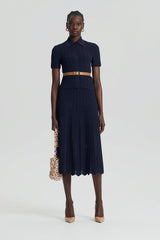 Tops | Women Scanlan Theodore PLEAT LACE SHIRT Navy