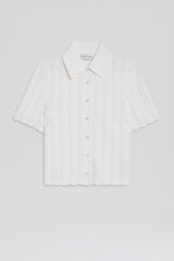 Tops | Women Scanlan Theodore PLEAT LACE SHIRT White