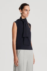 Tops | Women Scanlan Theodore SILK CRAVAT TANK Navy