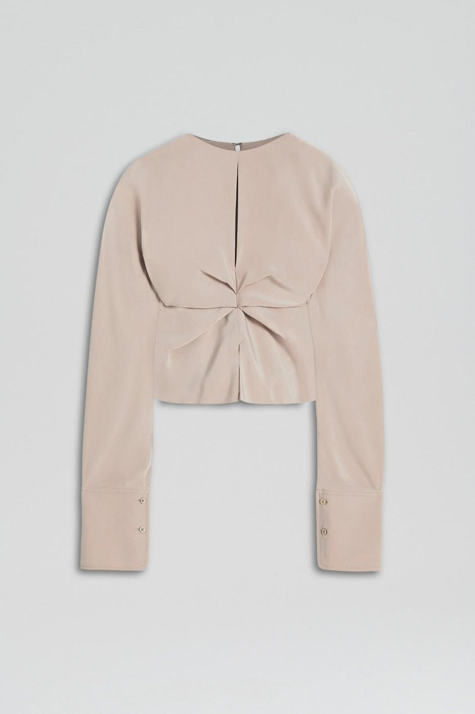 Tops | Women Scanlan Theodore SILK SATIN DRAPED TOP Mushroom