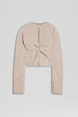 Tops | Women Scanlan Theodore SILK SATIN DRAPED TOP Mushroom