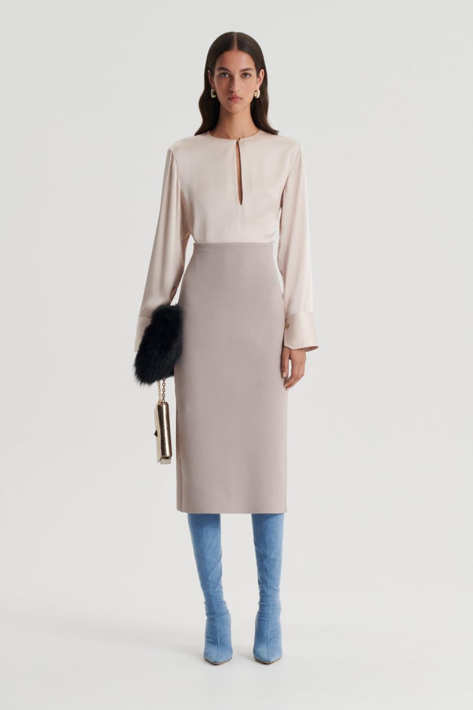 Tops | Women Scanlan Theodore SILK SATIN TOP Mink