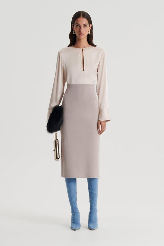 Tops | Women Scanlan Theodore SILK SATIN TOP Mink