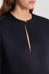 Tops | Women Scanlan Theodore SILK SATIN TOP Navy