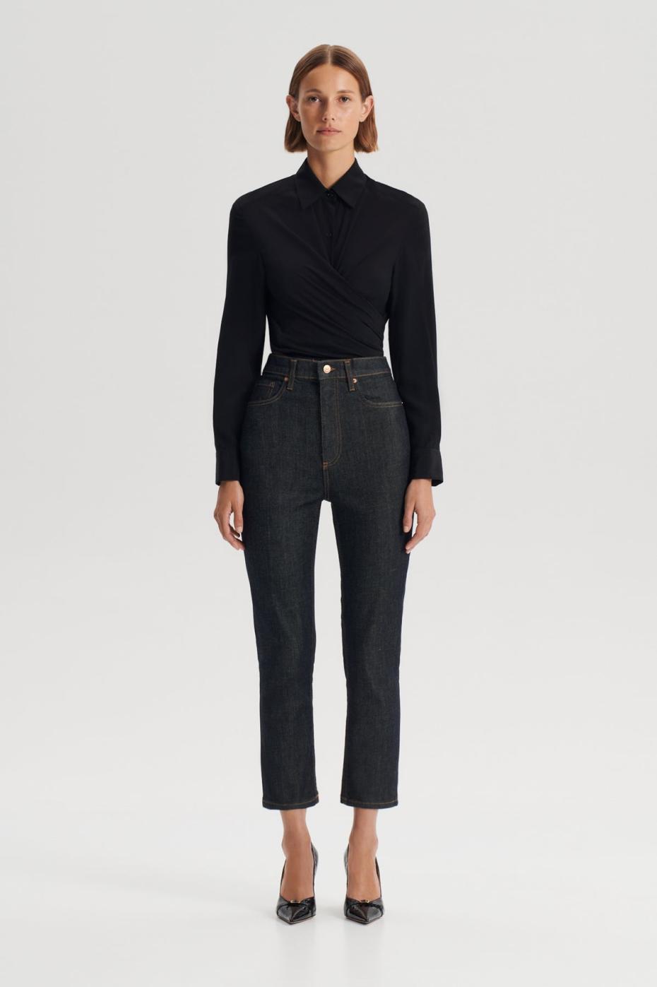 Tops | Women Scanlan Theodore SILK TIE FRONT SHIRT Black