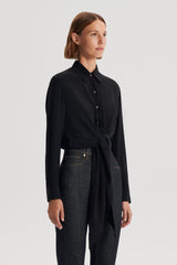 Tops | Women Scanlan Theodore SILK TIE FRONT SHIRT Black