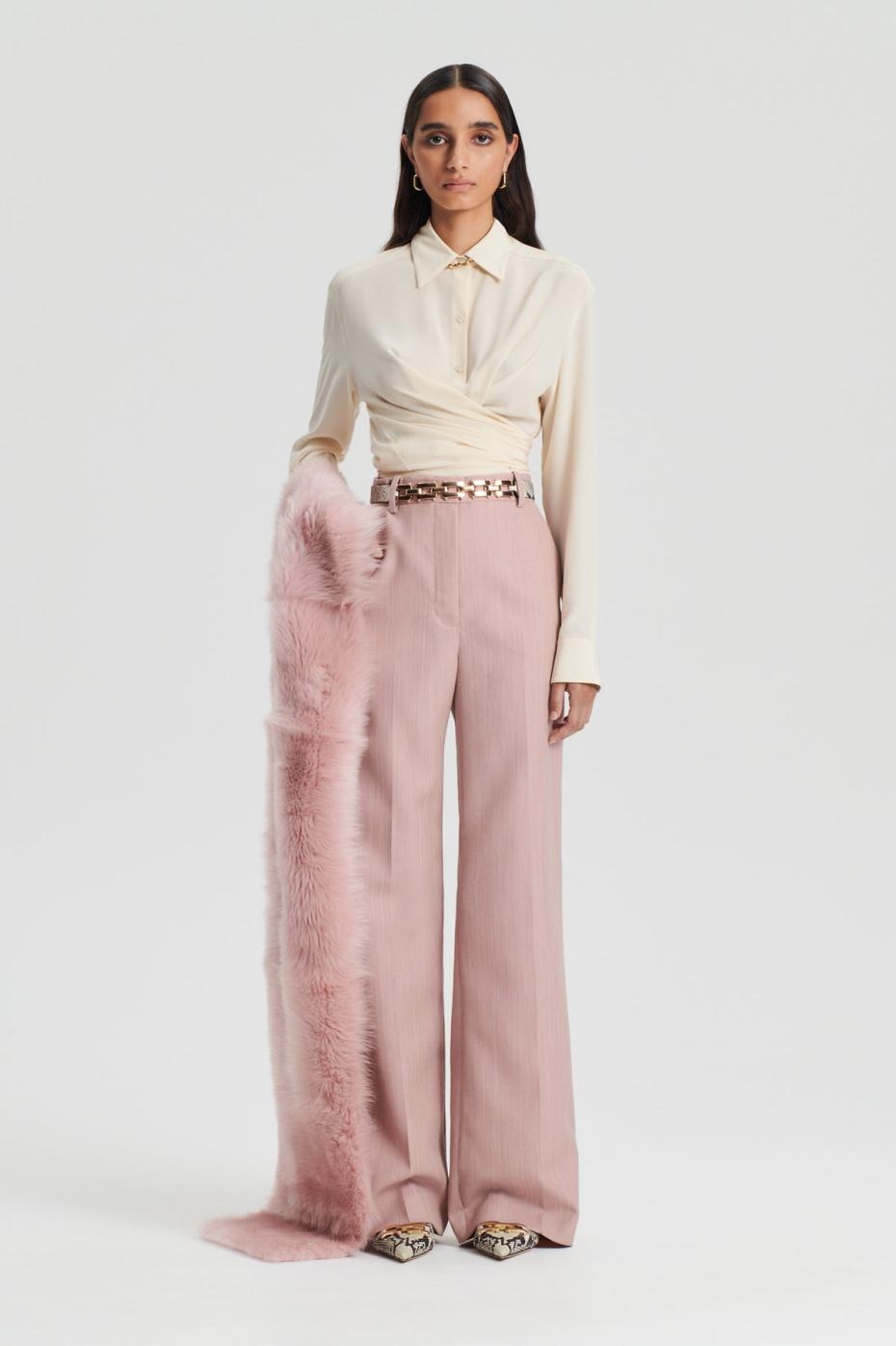 Tops | Women Scanlan Theodore SILK TIE FRONT SHIRT Oyster