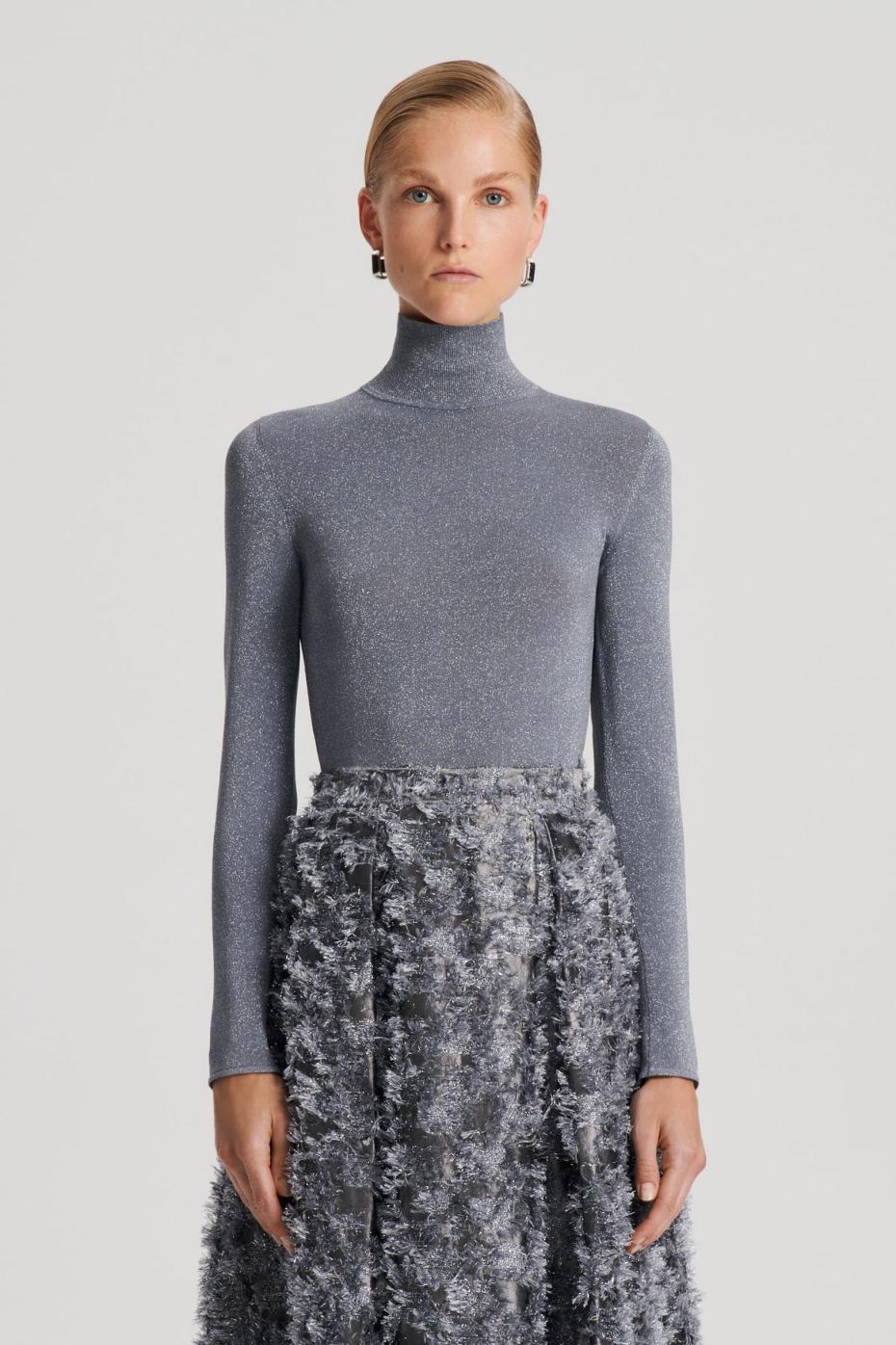 Tops | Women Scanlan Theodore SPARKLE POLO TOP Silver