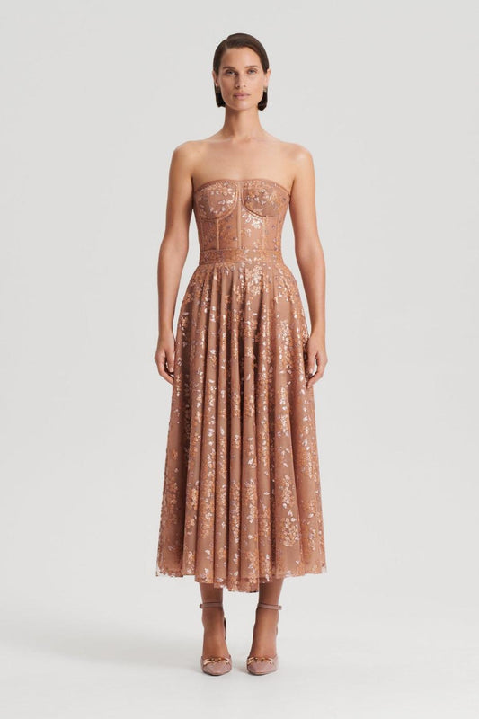 Tops | Women Scanlan Theodore TINSEL FLORAL BUSTIER Spice