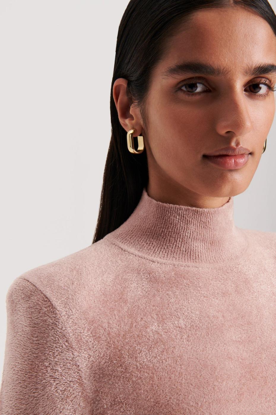 Tops | Women Scanlan Theodore VELVET SHOULDER PAD SWEATER Nude