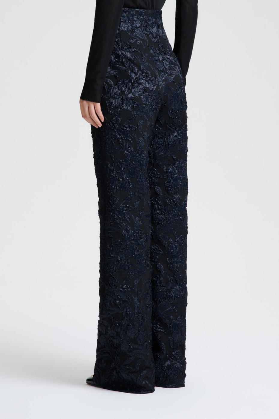 Trousers | Women Scanlan Theodore FRENCH JACQUARD TROUSER Black