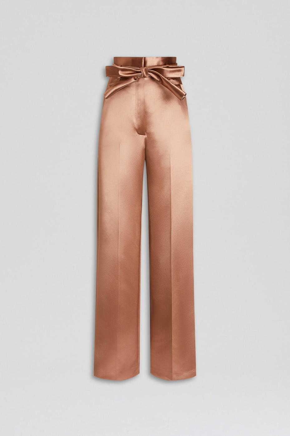 Trousers | Women Scanlan Theodore FRENCH SATIN TROUSER Cinnamon
