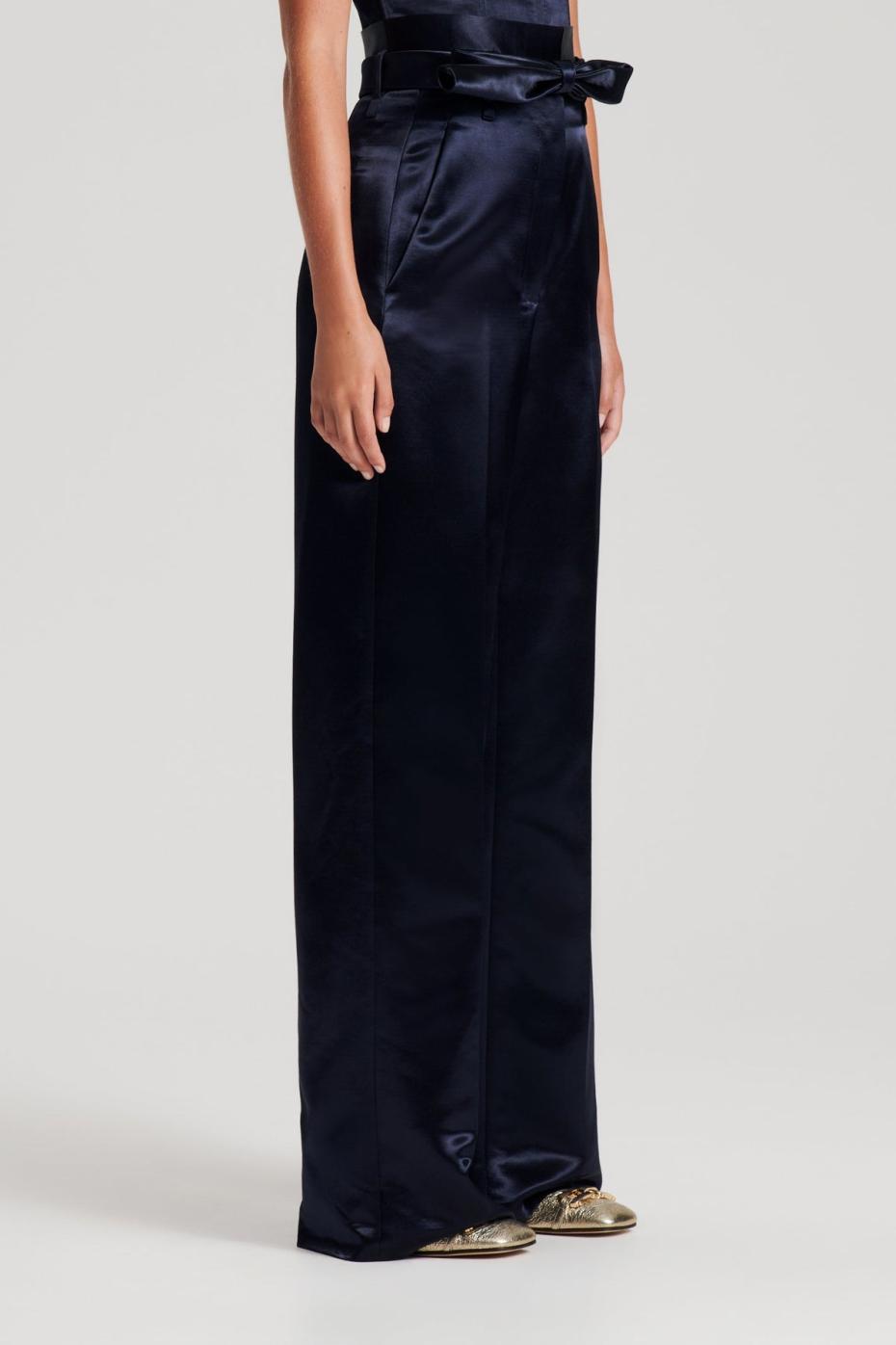 Trousers | Women Scanlan Theodore FRENCH SATIN TROUSER Ink