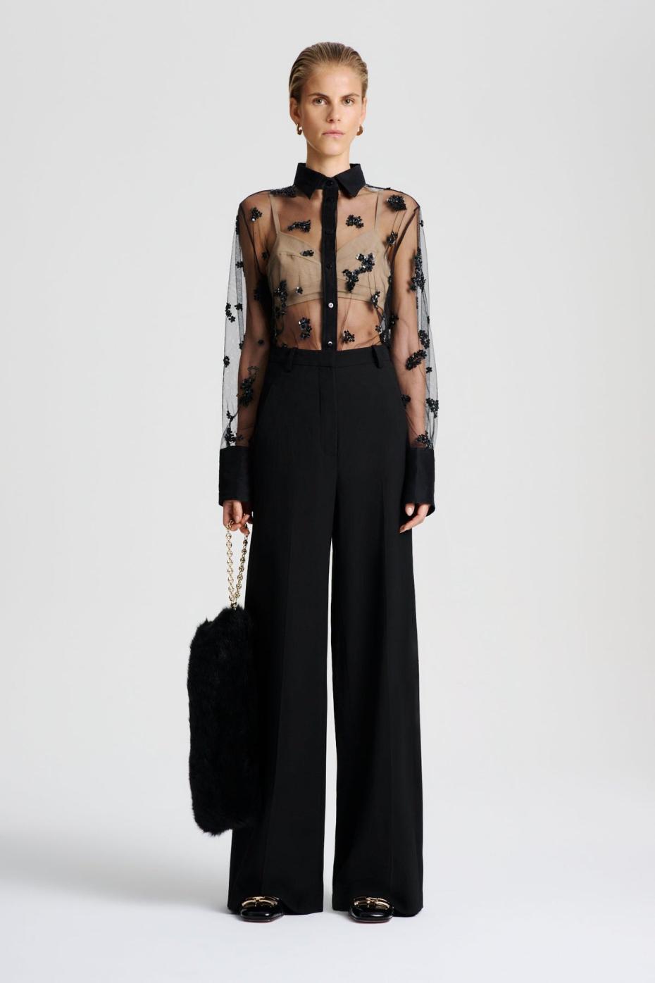 Trousers | Women Scanlan Theodore GOTHAM TAILORED TROUSER Black
