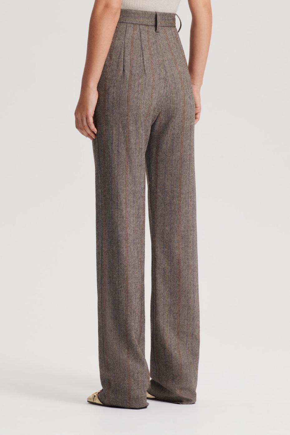 Trousers | Women Scanlan Theodore HERRINGBONE WEAVE TROUSER Moro