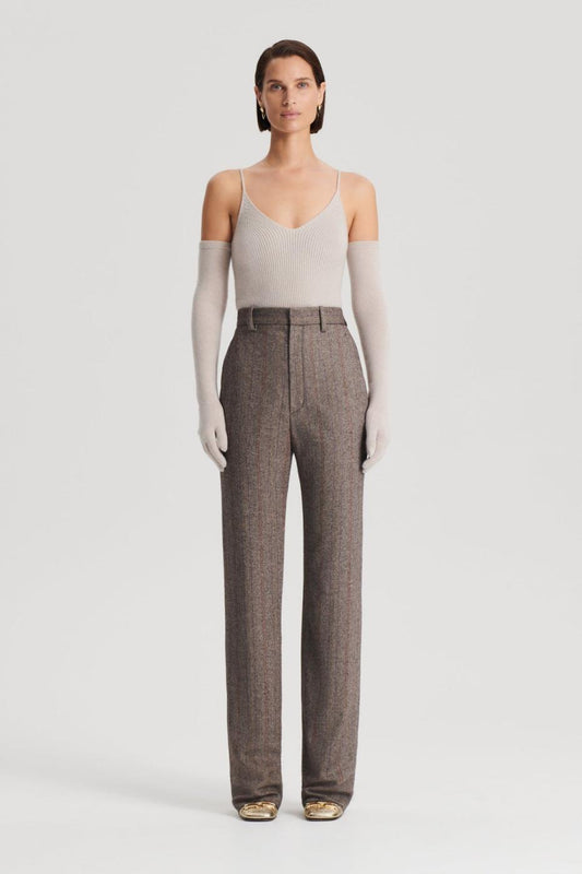 Trousers | Women Scanlan Theodore HERRINGBONE WEAVE TROUSER Moro