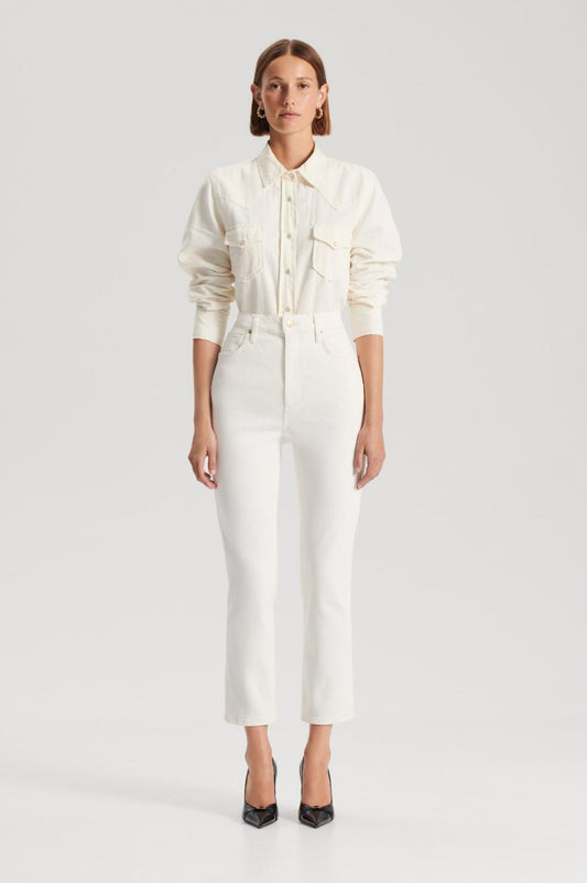 Trousers | Women Scanlan Theodore HIGH RISE STRAIGHT CROP JEAN Natural.11.5