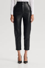 Trousers | Women Scanlan Theodore LEATHER SLIM CROP TROUSER Black