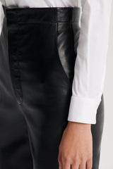 Trousers | Women Scanlan Theodore LEATHER SLIM CROP TROUSER Black