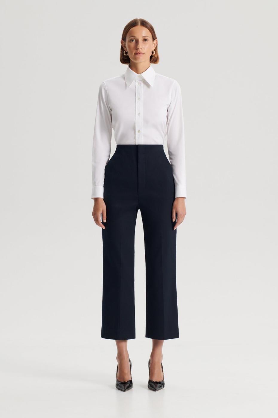 Trousers | Women Scanlan Theodore MERCERISED COTTON TROUSER Navy