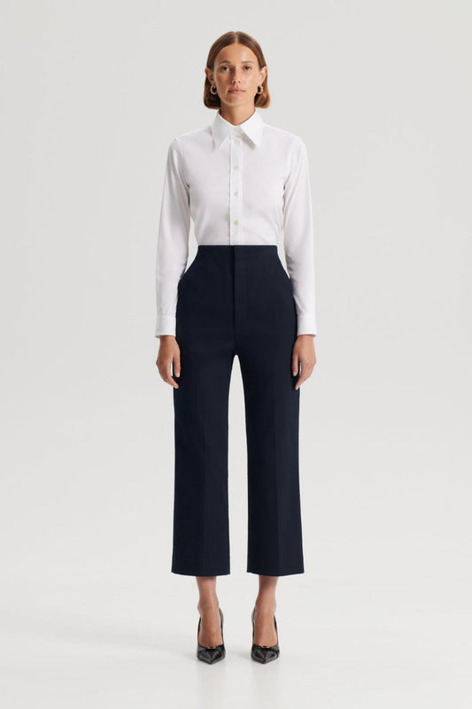 Trousers | Women Scanlan Theodore MERCERISED COTTON TROUSER Navy