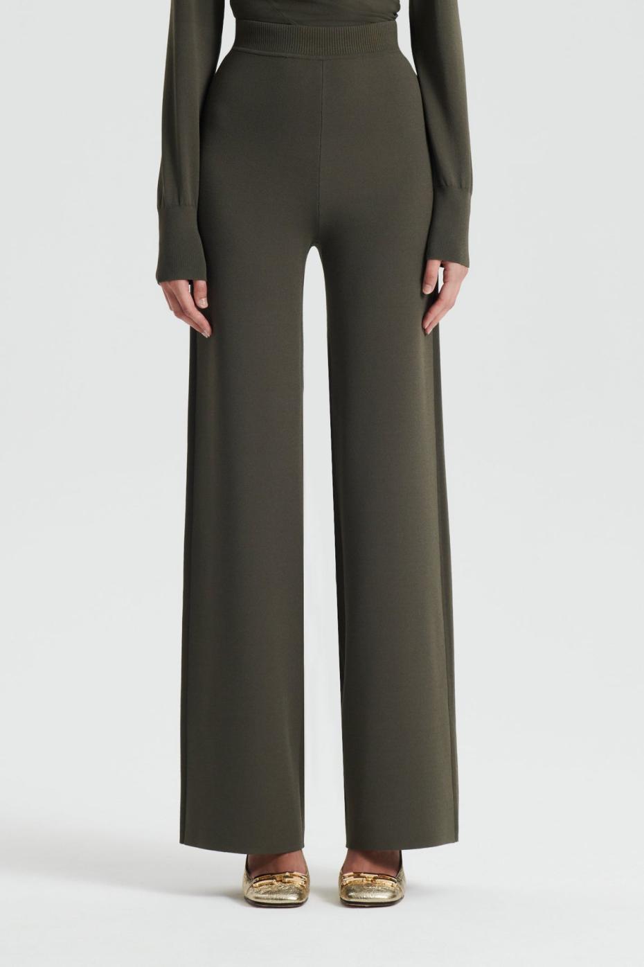 Trousers | Women Scanlan Theodore MICRO CREPE KNIT TROUSER Safari