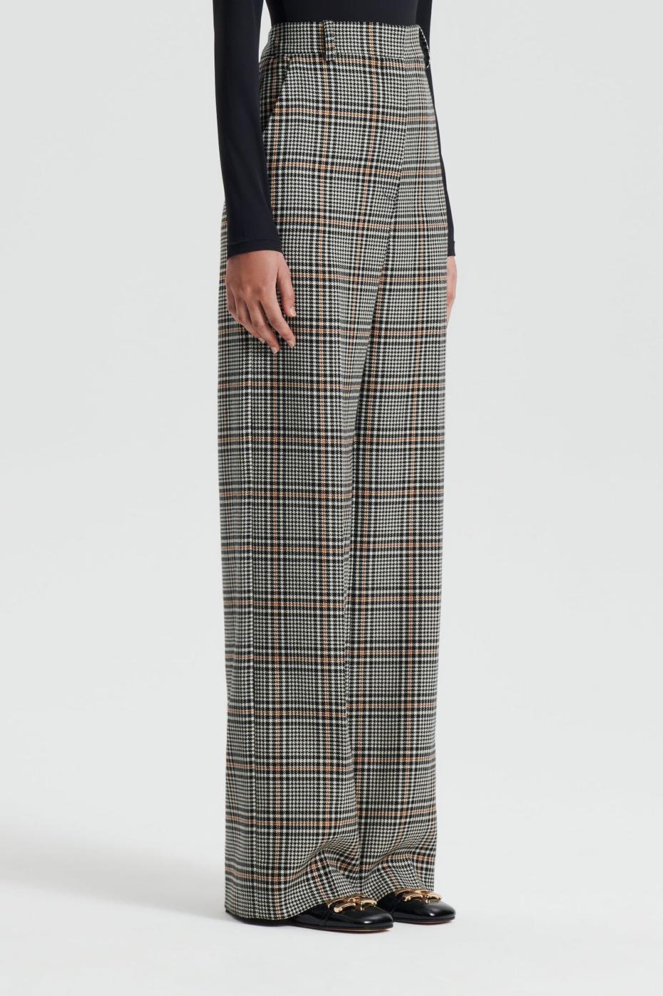 Trousers | Women Scanlan Theodore PLAID TROUSER Black.white