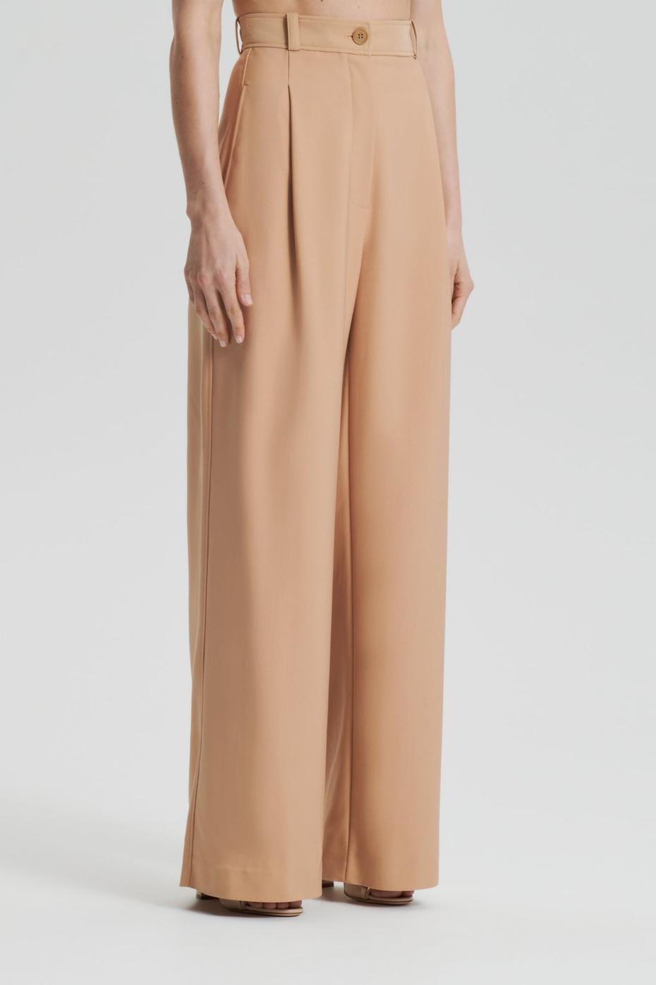 Trousers | Women Scanlan Theodore PLEAT DRAPE LEG TROUSER Camel