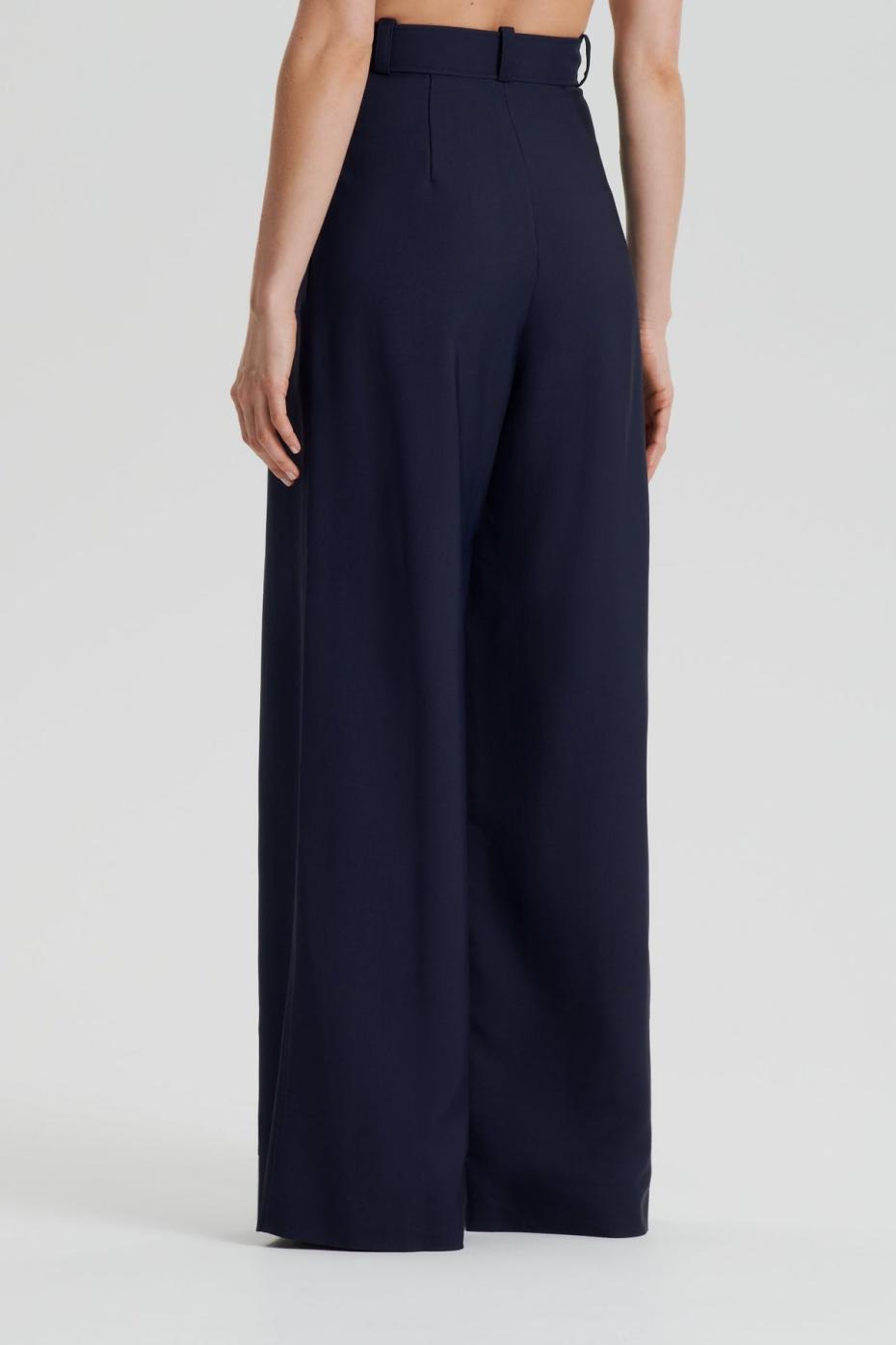 Trousers | Women Scanlan Theodore PLEAT DRAPE LEG TROUSER Navy