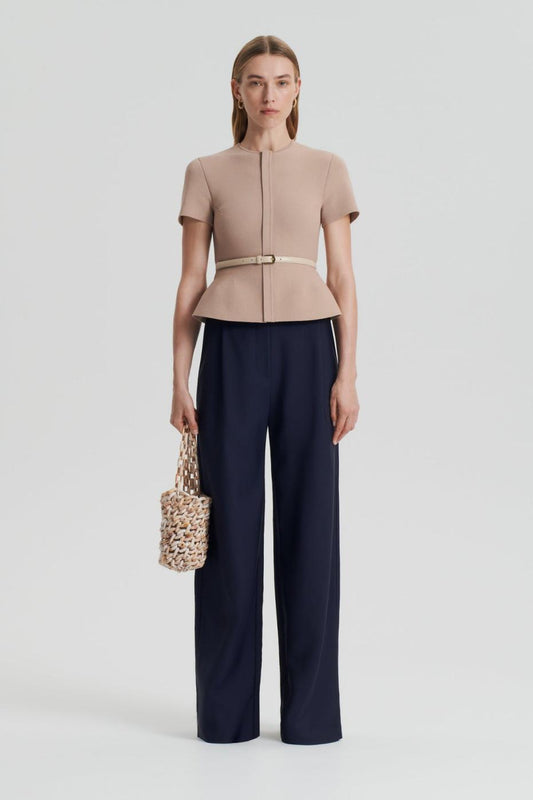 Trousers | Women Scanlan Theodore PLEAT DRAPE LEG TROUSER Navy