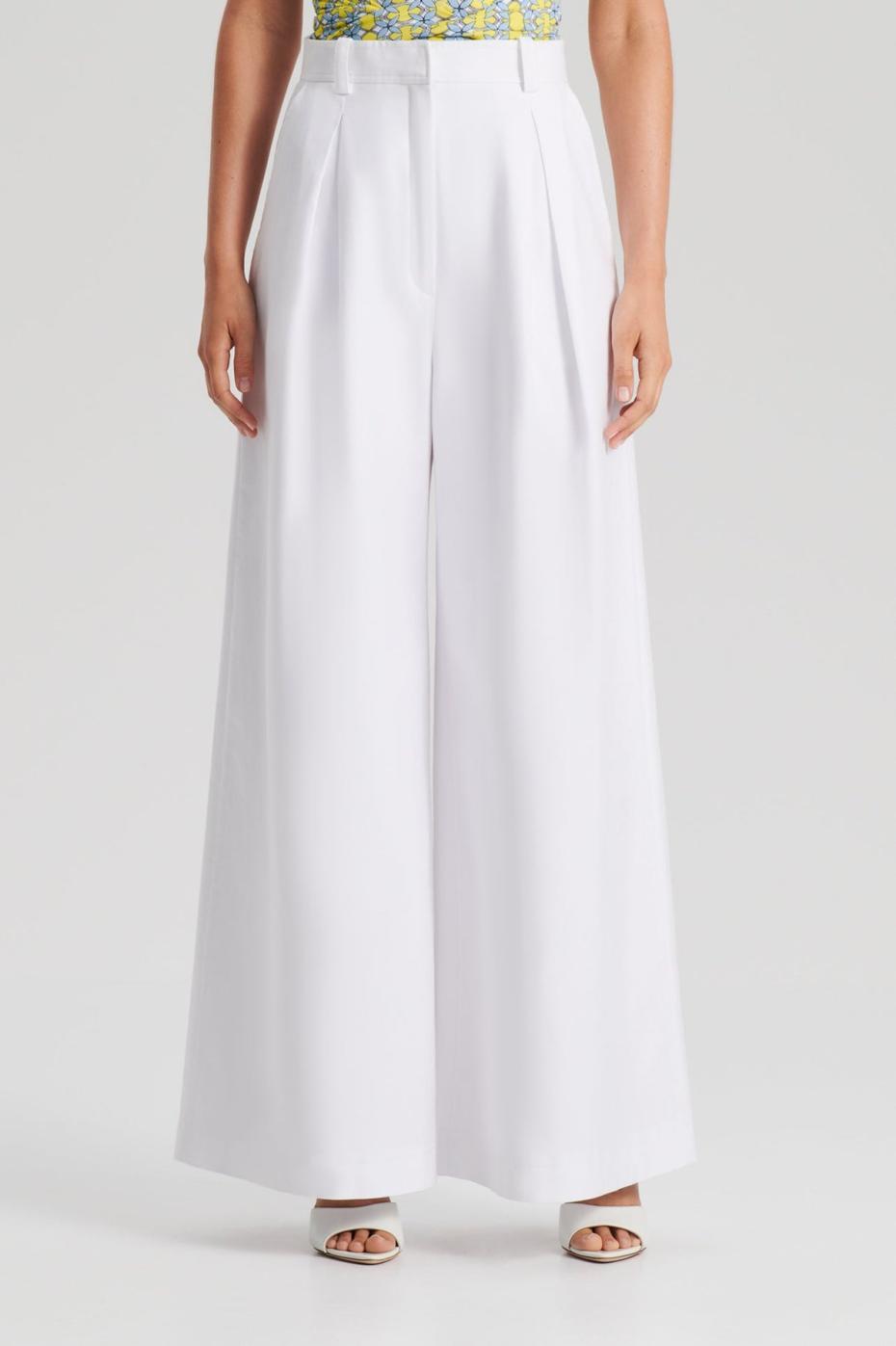 Trousers | Women Scanlan Theodore PLEAT DRAPE LEG TROUSER Optical.white