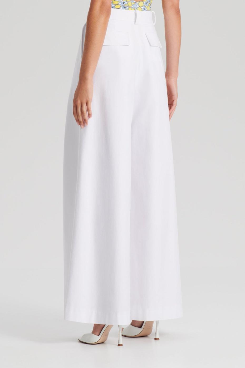 Trousers | Women Scanlan Theodore PLEAT DRAPE LEG TROUSER Optical.white