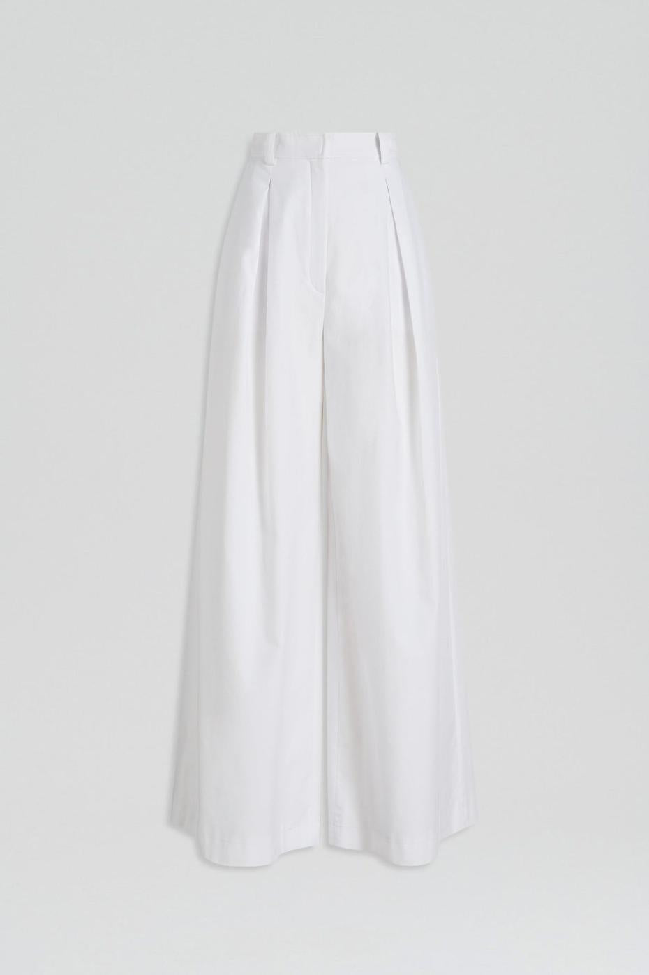 Trousers | Women Scanlan Theodore PLEAT DRAPE LEG TROUSER Optical.white