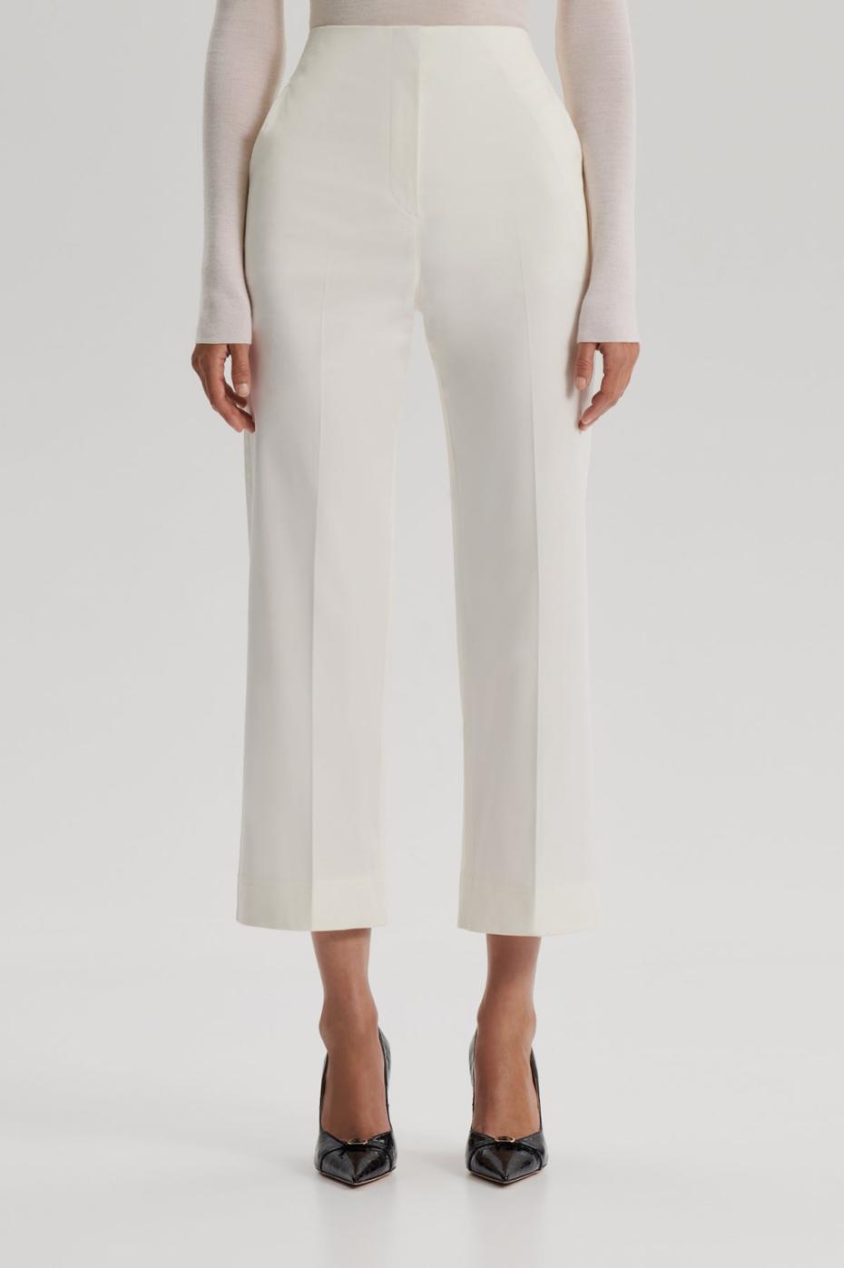 Trousers | Women Scanlan Theodore SATEEN CROPPED WIDE LEG TROUSER Bianco