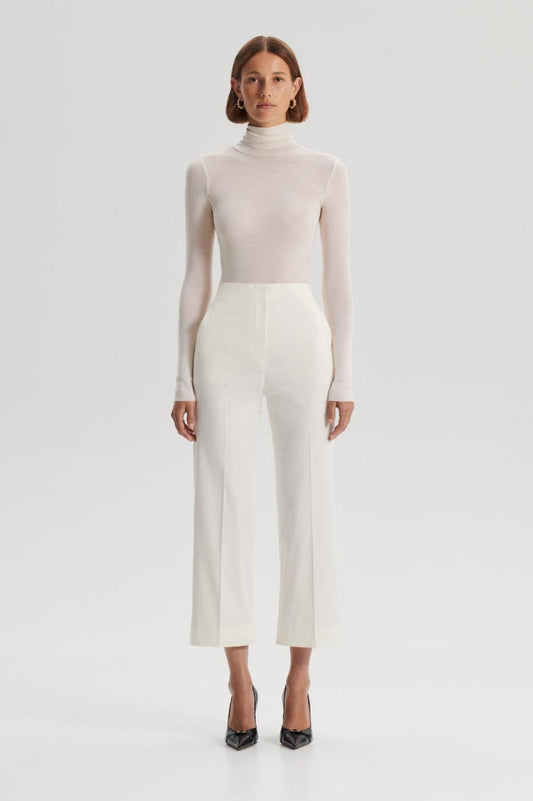 Trousers | Women Scanlan Theodore SATEEN CROPPED WIDE LEG TROUSER Bianco