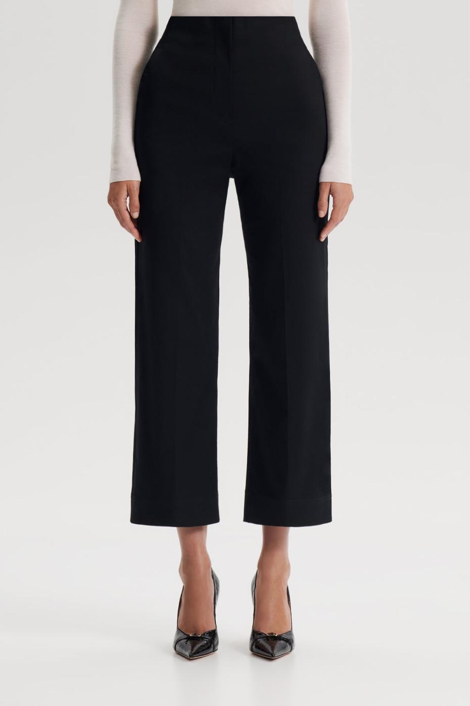 Trousers | Women Scanlan Theodore SATEEN CROPPED WIDE LEG TROUSER Black
