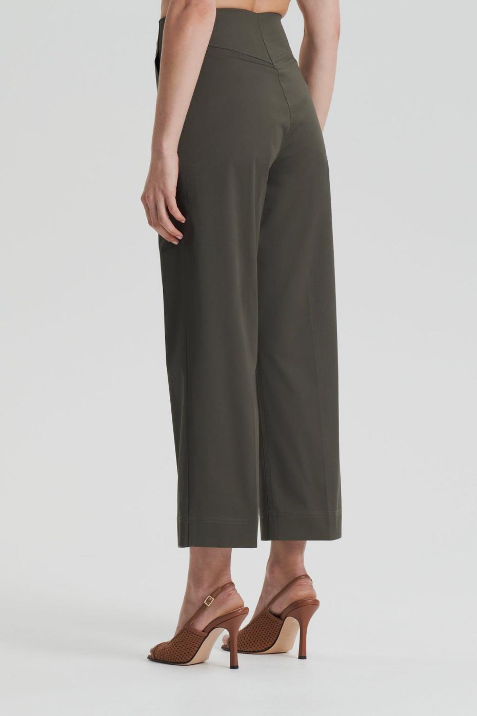 Trousers | Women Scanlan Theodore SATEEN CROPPED WIDE LEG TROUSER Khaki