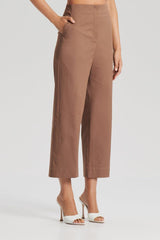 Trousers | Women Scanlan Theodore SATEEN CROPPED WIDE LEG TROUSER Mocha