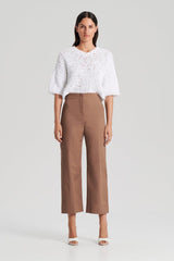 Trousers | Women Scanlan Theodore SATEEN CROPPED WIDE LEG TROUSER Mocha