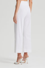 Trousers | Women Scanlan Theodore SATEEN CROPPED WIDE LEG TROUSER White