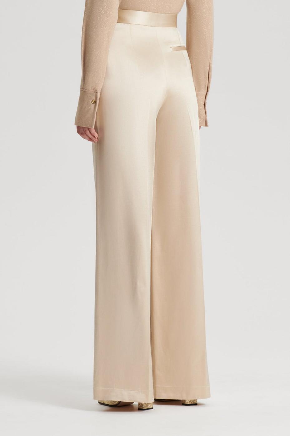 Trousers | Women Scanlan Theodore SATIN DRAPE LEG TROUSER Gold