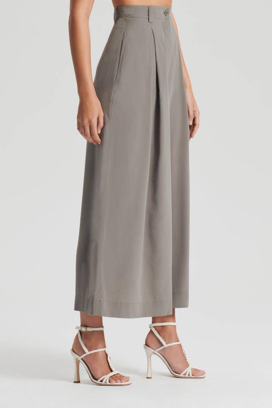 Trousers | Women Scanlan Theodore SILK CROP TROUSER Taupe