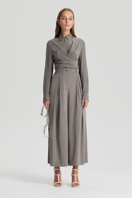 Trousers | Women Scanlan Theodore SILK CROP TROUSER Taupe