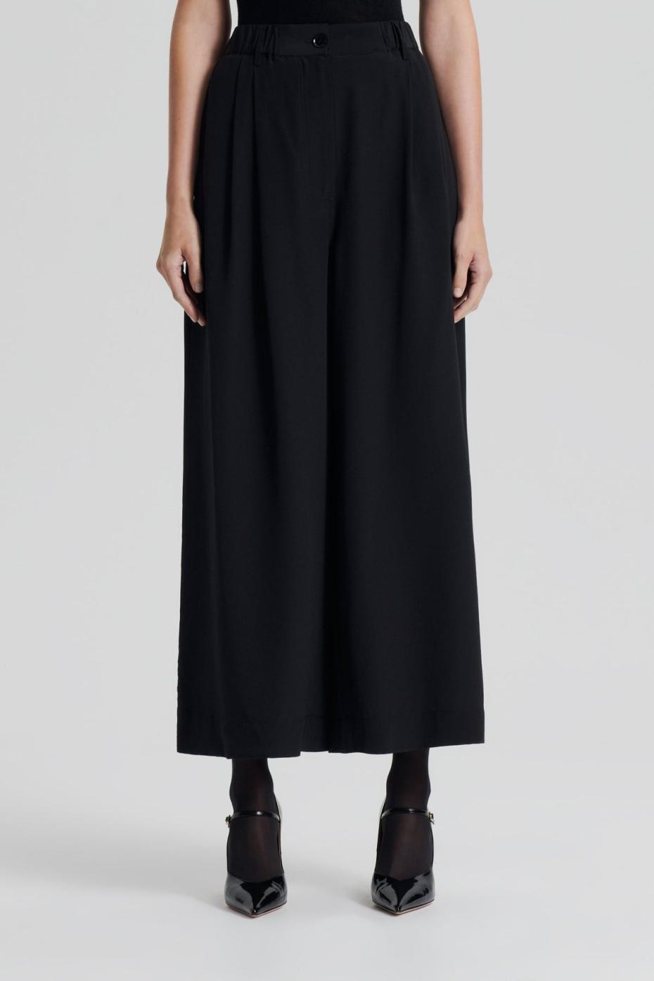 Trousers | Women Scanlan Theodore SILK CROPPED TROUSER Black