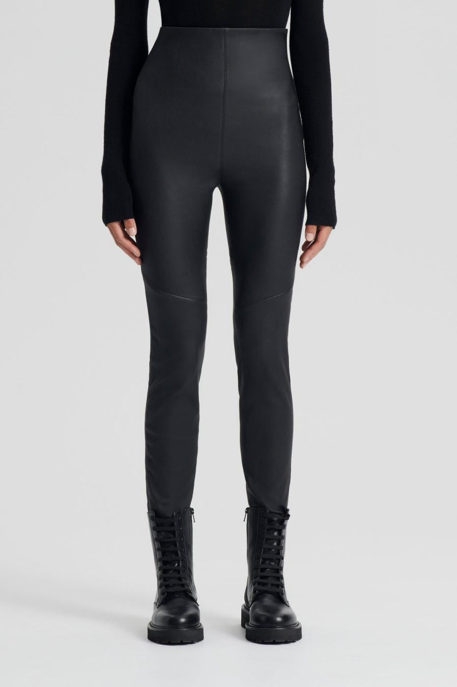 Trousers | Women Scanlan Theodore STRETCH LEATHER LEGGING Black